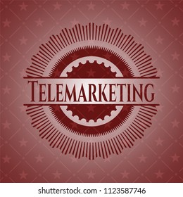 Telemarketing red emblem. Vintage.