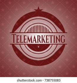 Telemarketing retro red emblem