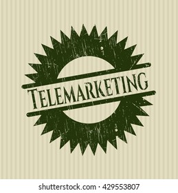 Telemarketing rubber grunge texture stamp