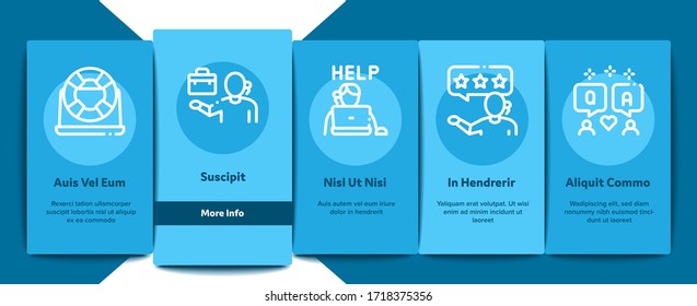 Telemarketing Sale Onboarding Mobile App Page Screen Vector. Telemarketing Help And Information Research, Calling Operator And Customer Color Illustrations