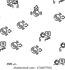 Telemarketing Sale Seamless Pattern Vector Thin Line. Illustrations