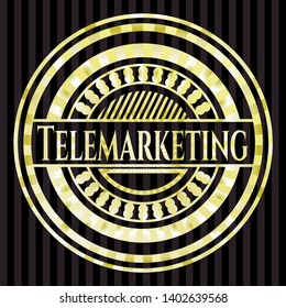 Telemarketing shiny badge. Vector Illustration. Detailed.