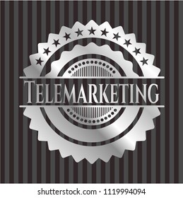 Telemarketing silvery emblem or badge
