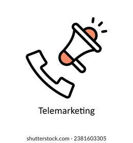 Telemarketing vector Filled outline Design illustration. Symbol on White background EPS 10 File 