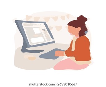 Telemarketing Vector  women with office - Inbound and Outbound Telemarketing Illustration – Business Communication Theme - A clean vector illustration representing both inbound and outbound telemarket