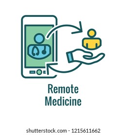 Telemedicine abstract idea - icons illustrating remote health and software