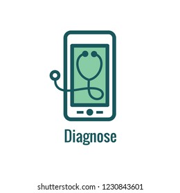 Telemedicine abstract idea - icons illustrating remote health and software