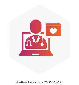Telemedicine Application Icon representing virtual doctor consultation and health care. Digital Care, Virtual Health