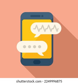 Telemedizinchat Symbol flach Vektorgrafik. Pflegeklinik. Heim