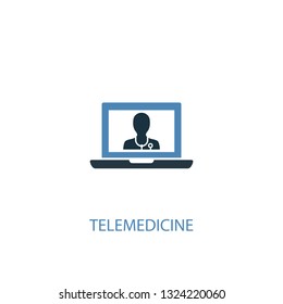 telemedicine concept 2 colored icon. Simple blue element illustration. telemedicine concept symbol design. Can be used for web and mobile UI/UX