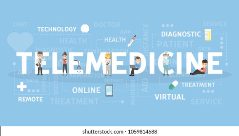 Telemedicine concept illustration. Idea of online treatment.