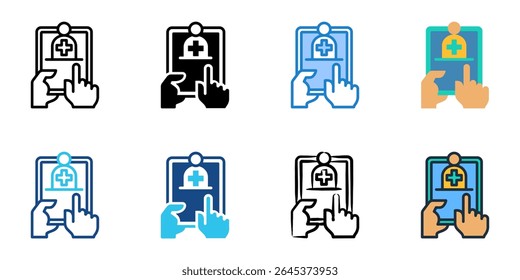 Telemedicine icon set multiple style collection 
