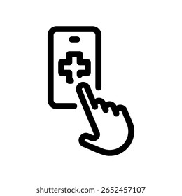 Telemedicine icon showing mobile healthcare consultation or digital diagnosis