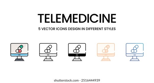 Telemedicine icons set vector stock illustration