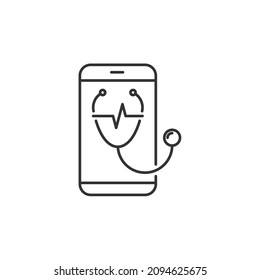 Telemedicine line icon. Editable stroke