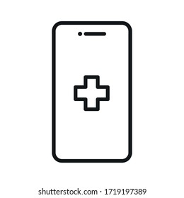 telemedicine line web icon, online medical icon,  - editable stroke vector