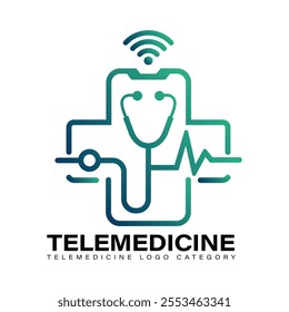 Telemedicine logo concept, isolated vector medical.