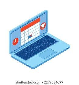 Telemedicine online doctor consultation appointment icon 3d isometric vector illustration
