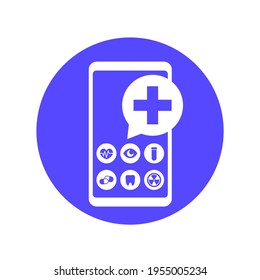 Telemedicine, Online Medical Consultation Vector Icon