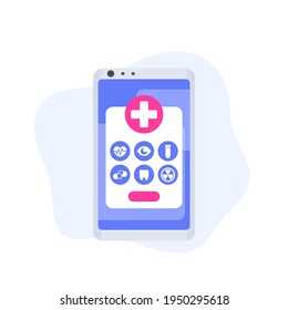 Telemedicine, Online Medical Services Vector Icon