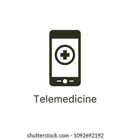 Telemedicine phone icon w healthcare or medicine imagery showing medical record idea