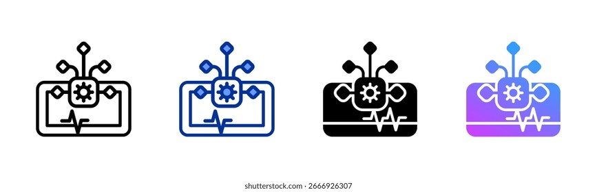Ícone de telemetria da coleção de vários estilos da folha