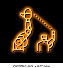 teleoperated robot neon light sign vector. teleoperated robot illustration