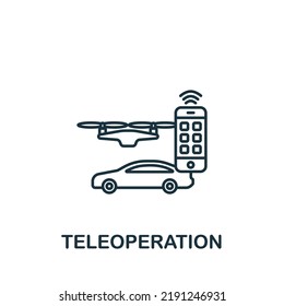 Teleoperation icon. Line simple icon for templates, web design and infographics