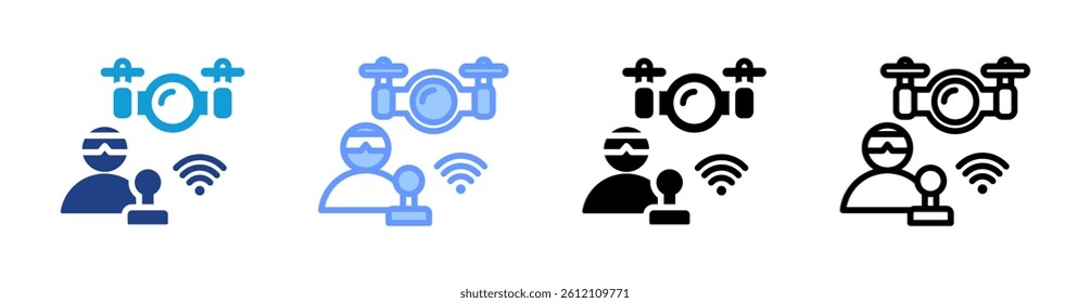 Teleoperation icon set multiple style collection