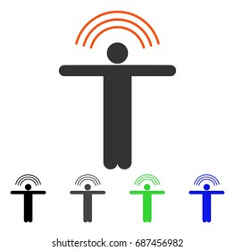 Telepath Person flat vector illustration. Colored telepath person gray, black, blue, green pictogram versions. Flat icon style for graphic design.