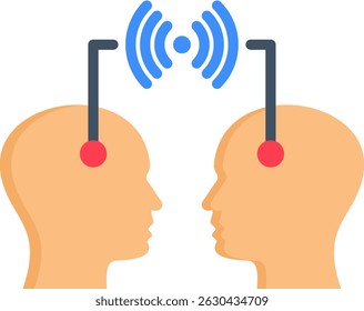 Telepathy Icon Flat Vector Illustration
