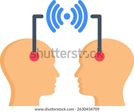 Telepathy Icon Flat Vector Illustration