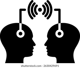 Telepathy Icon Glyph Vector Illustration