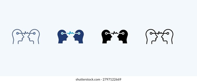 Telepathy Multiple Icon Illustration Vector