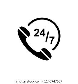 Telephone 247 vector icon illustration.