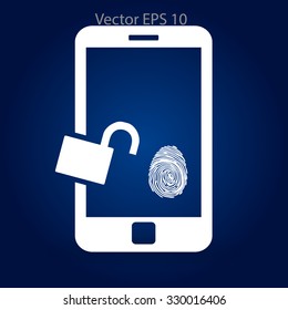 The telephone access fingerprint vector illustration