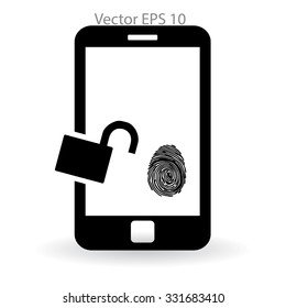 The telephone access fingerprint vector illustration