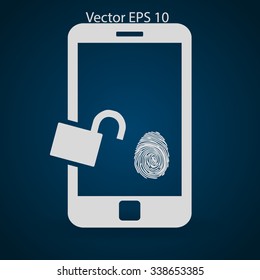 The telephone access fingerprint vector illustration