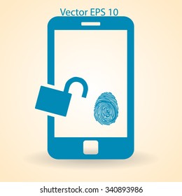 The telephone access fingerprint vector illustration