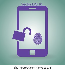 The telephone access fingerprint vector illustration