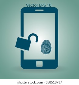 The telephone access fingerprint vector illustration