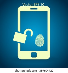 The telephone access fingerprint vector illustration