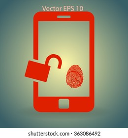 The telephone access fingerprint vector illustration