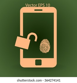 The telephone access fingerprint vector illustration