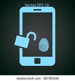 The telephone access fingerprint vector illustration