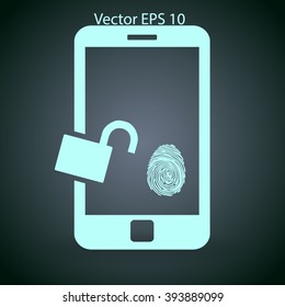 The telephone access fingerprint vector illustration