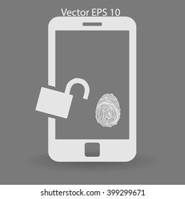 The telephone access fingerprint vector illustration