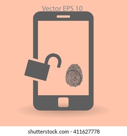 The telephone access fingerprint vector illustration