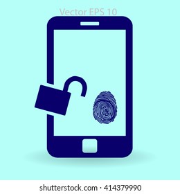 The telephone access fingerprint vector illustration