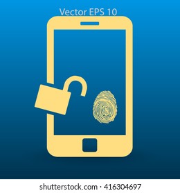 The telephone access fingerprint vector illustration